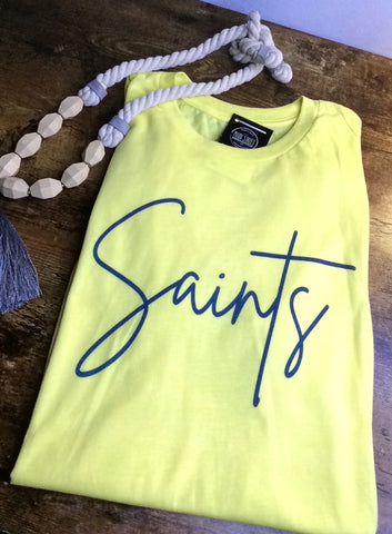 Saints cursive letters